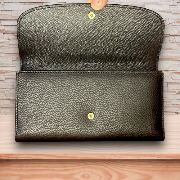 Coach Black Pebbled Leather Envelope Wallet w/ Checkbook Cover NWT - Picture 4 of 8